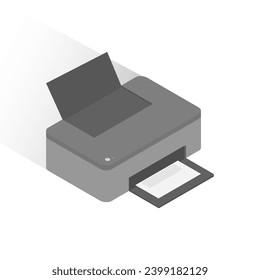 Illustration vector graphic of isolated isometric printer.
