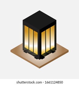 ilustración vectorial gráfico de linterna negras isométricas con diseño plano, perfecto para banner, logotipo, fondo, etc.