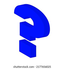 Illustration vector graphic of isometric blue question mark.