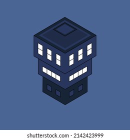 Gráfico vectorial de ilustración de construcción isométrica