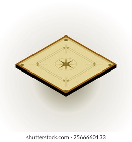 Illustration vector graphic of isometric carom board isolated on white.