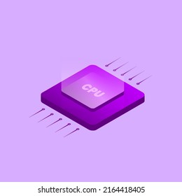 Illustration Vector Graphic Of Isometric CPU Processor.