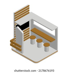 illustration vector graphic isometric design showroom good for ui, and etc.