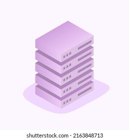 Illustration vector graphic of isometric storage stack.