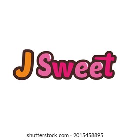 Illustration vector graphic of J Sweet best for dessert logo