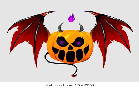Illustration vector graphic of jack o lantern evil mode isolation,free royalty 100%. good for Hallowen event, Hallowen Illustration, Halloween labu, etc