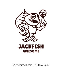 Illustration, Vektorgrafik von Jackfish, gut für Logo-Design