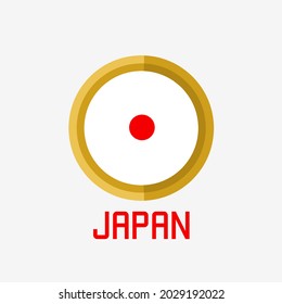 ilustración vectorial de la bandera japonesa en el marco de círculo adecuado para el fondo, plantilla, etc.