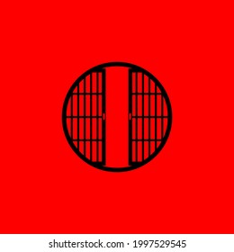 Illustration vector graphic of Japanese door, good for branding logo 