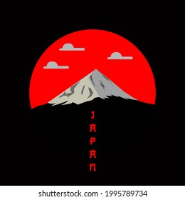 Illustration vector graphic of Japanese fuji mountain , good for branding logo