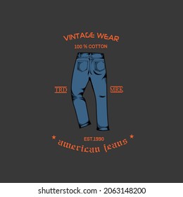 illustration vector graphic of jeans design perfect for background,banner,print,etc.