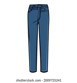 Illustration vector graphic of jeans with white background