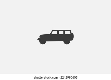 Illustration vector graphic of jeep silhouette. Rally, offroad, adventure. Vintage, old classic style. Good for symbol or logo