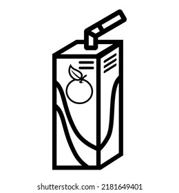 Illustration Vector Graphic of juice box, orange juice, fruit drink icon
