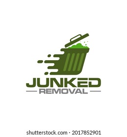Illustration vector graphic of junk removal solution services logo design template