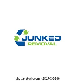 Illustration vector graphic of junk removal solution services logo design template