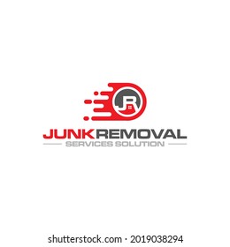 Illustration vector graphic of junk removal solution services logo design template
