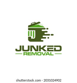 Ilustración vectorial gráfico de servicios de solución de eliminación de chatarra plantilla de diseño de logotipo