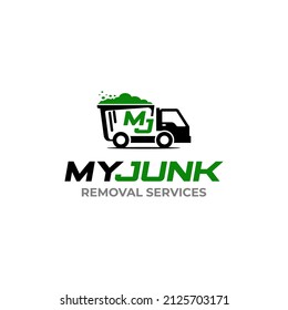 Illustration vector graphic of junk removal solution services logo design template