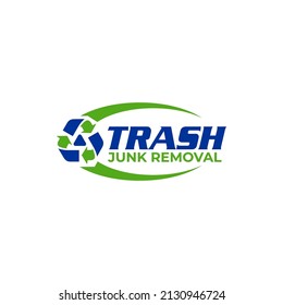 Illustration vector graphic of junk removal solution services logo design template