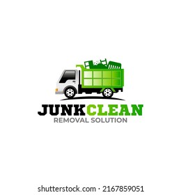 Illustration vector graphic of junk removal solution services logo design template