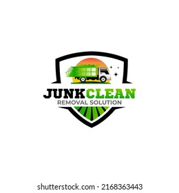 Illustration vector graphic of junk removal solution services logo design template