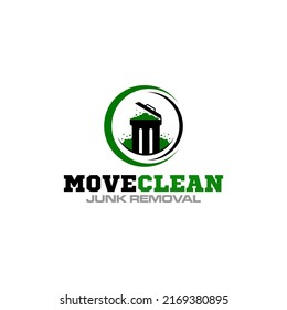 Illustration vector graphic of junk removal solution services logo design template