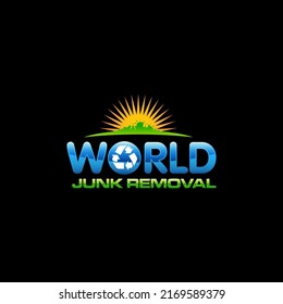 Illustration vector graphic of junk removal solution services logo design template