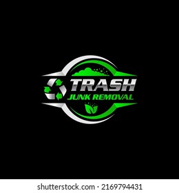 Illustration vector graphic of junk removal solution services logo design template