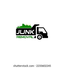 Illustration vector graphic of junk removal solution services logo design template	
