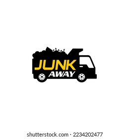 Illustration vector graphic of junk removal solution services logo design template	
