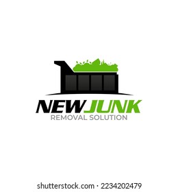 Illustration vector graphic of junk removal solution services logo design template	
