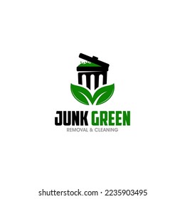 Illustration vector graphic of junk removal solution services logo design template	
