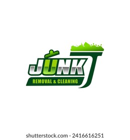 Illustration vector graphic of junk removal solution services logo design template	
