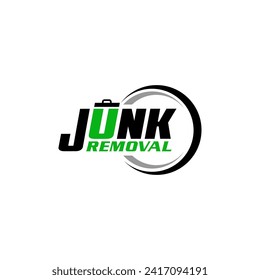 Illustration vector graphic of junk removal solution services logo design template	
