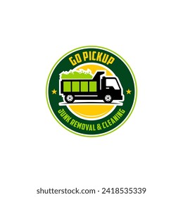 Illustration vector graphic of junk removal solution services logo design template	
