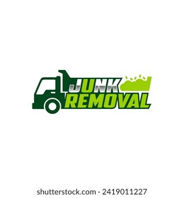 Illustration vector graphic of junk removal solution services logo design template	
