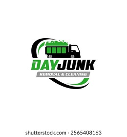 Illustration vector graphic of junk removal solution services logo design template	
