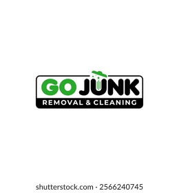 Illustration vector graphic of junk removal solution services logo design template	
