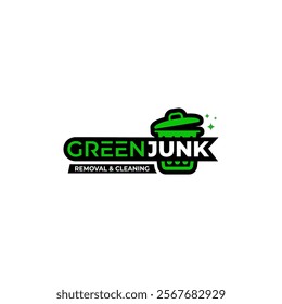 Illustration vector graphic of junk removal solution services logo design template	
