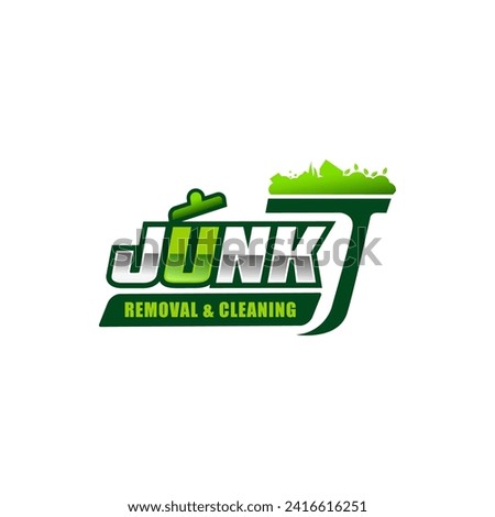 Illustration vector graphic of junk removal solution services logo design template	
