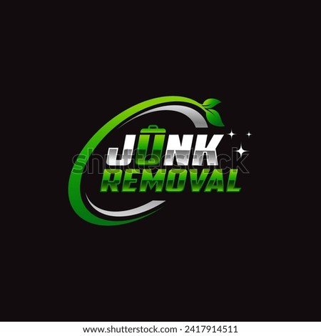 Illustration vector graphic of junk removal solution services logo design template	
