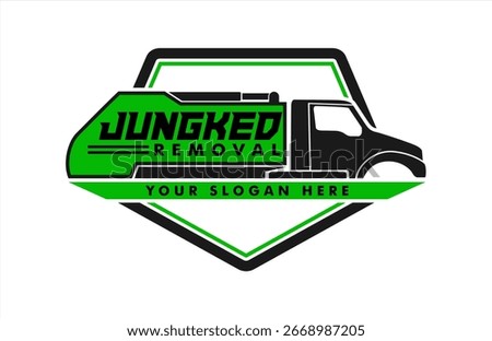 illustration vector graphic of junk removal solution services logo design template