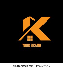 illustration vector graphic for k letter home  logo