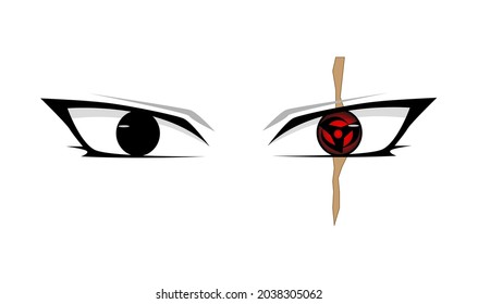 illustration vector graphic of Kakashi Hatake's Sharingan Eyes