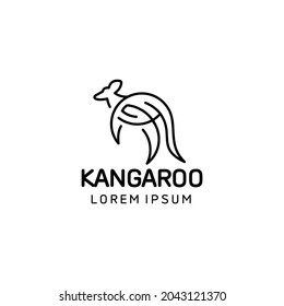 Illustration vector graphic of kangaroo logo. Line art logo style. Design inspiration
