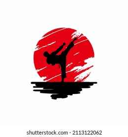 illustration vector graphic of karate silhouette