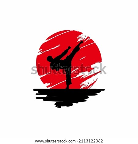 illustration vector graphic of karate silhouette