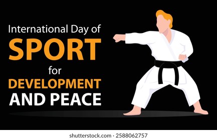 illustration vector graphic of a karateka ready to fight, perfect for international day, sport, development and peace, celebrate, greeting card, etc.