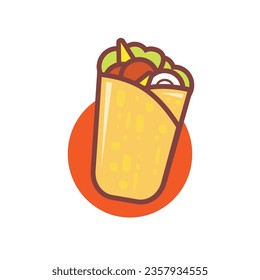 Gráfico vectorial de ilustración para alimentos "kebab" (nombre de los alimentos en Indonesia) hechos a partir de una mezcla de carne natural y verduras, bueno para el icono de estos productos alimenticios